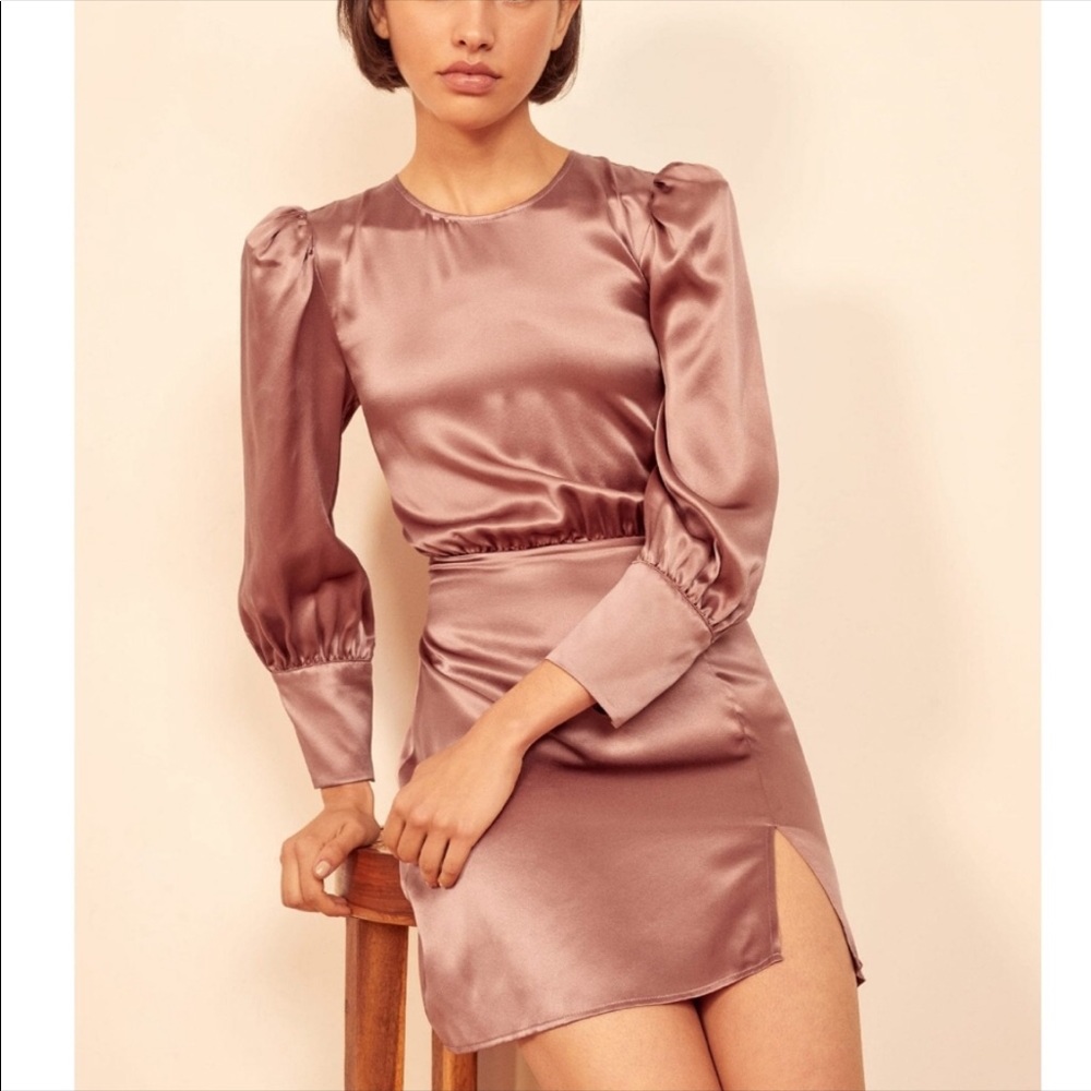 Reformation Cairo dress in praline pink Mini Dress